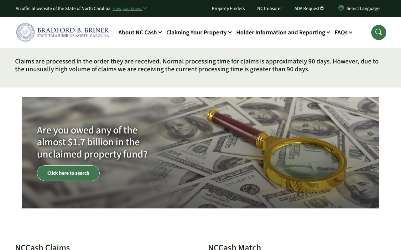 Wilson people directories view of the North Carolina unclaimed property name search